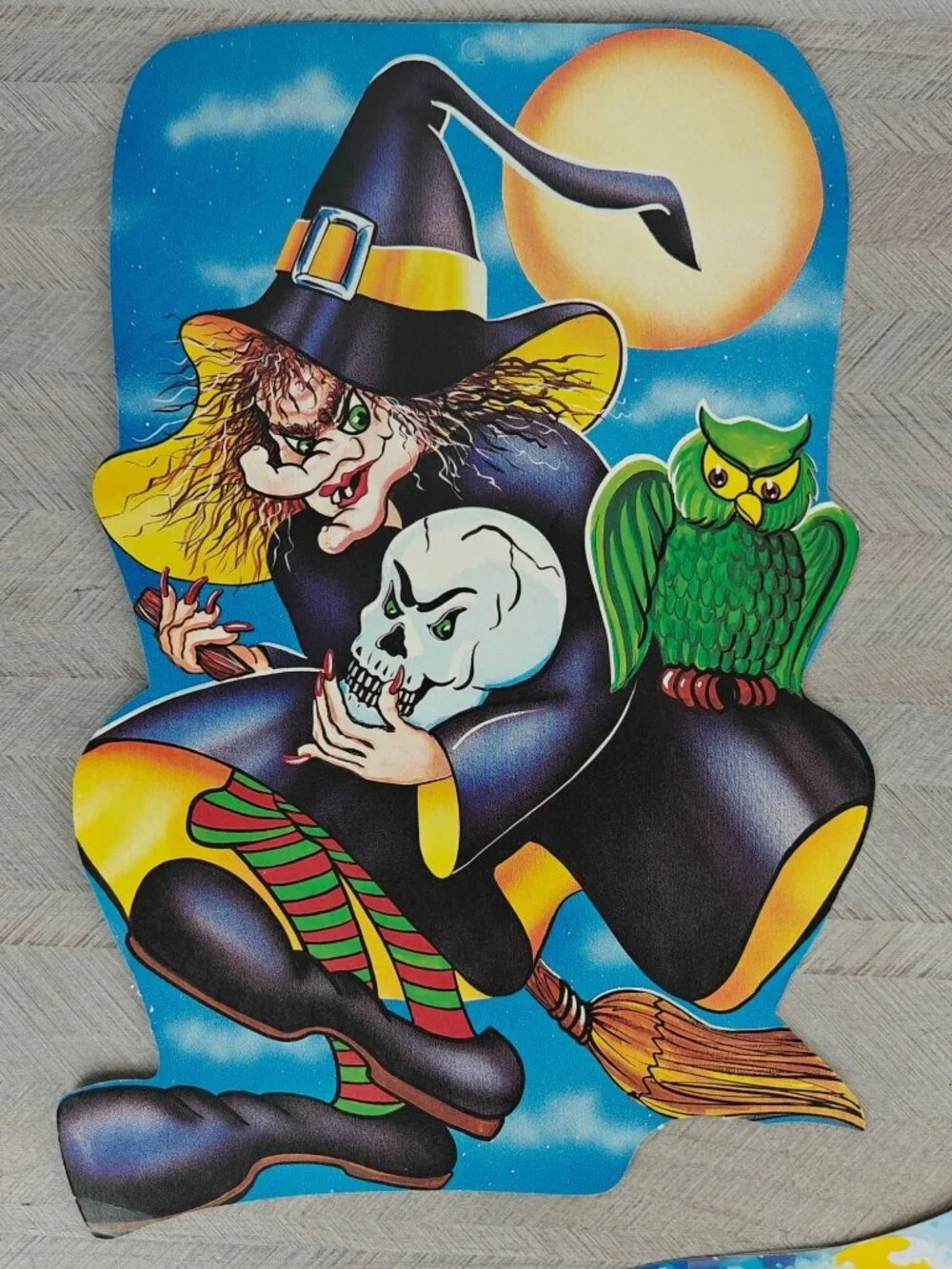 Vintage Party Time Mfg Halloween Die-Cuts Cardboard Skeleton Witch Ghosts USA